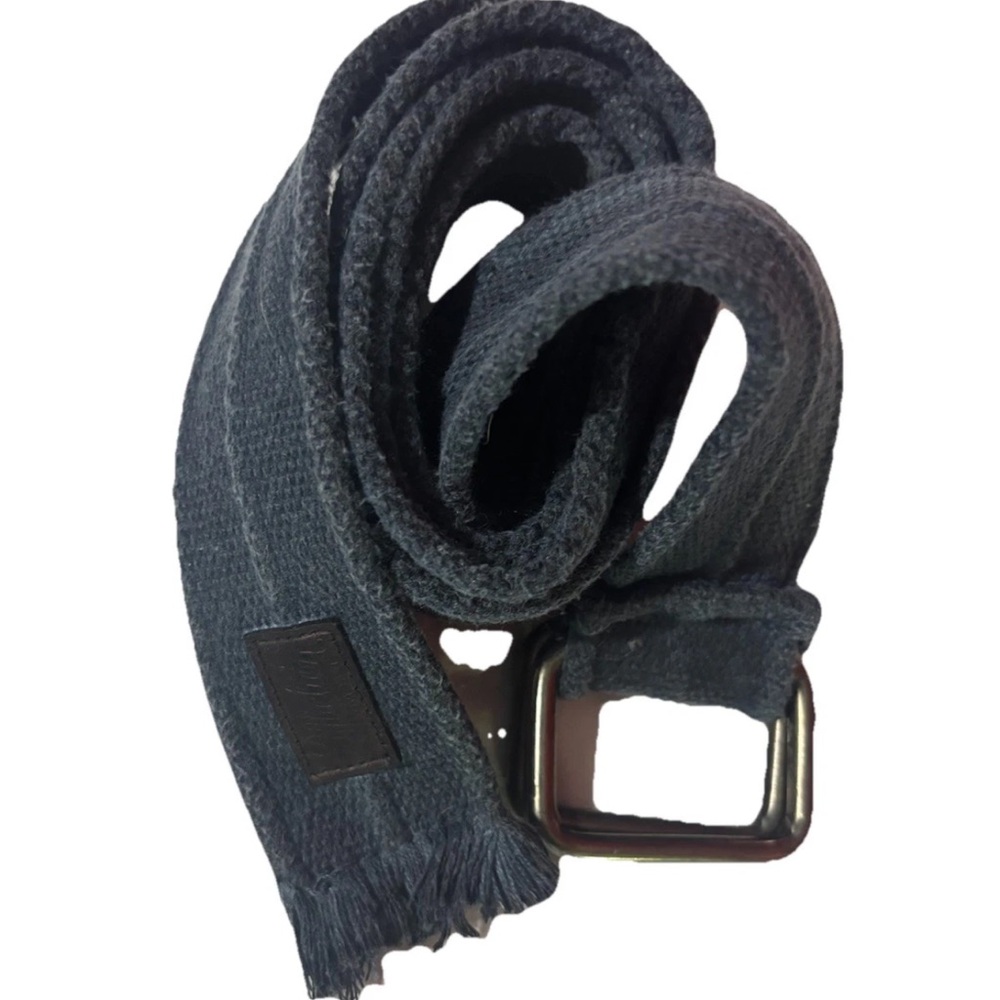 Affliction Y2K Men's Canvas Web Belt Blue Double D-Ring Buckle Grunge MMA 60”